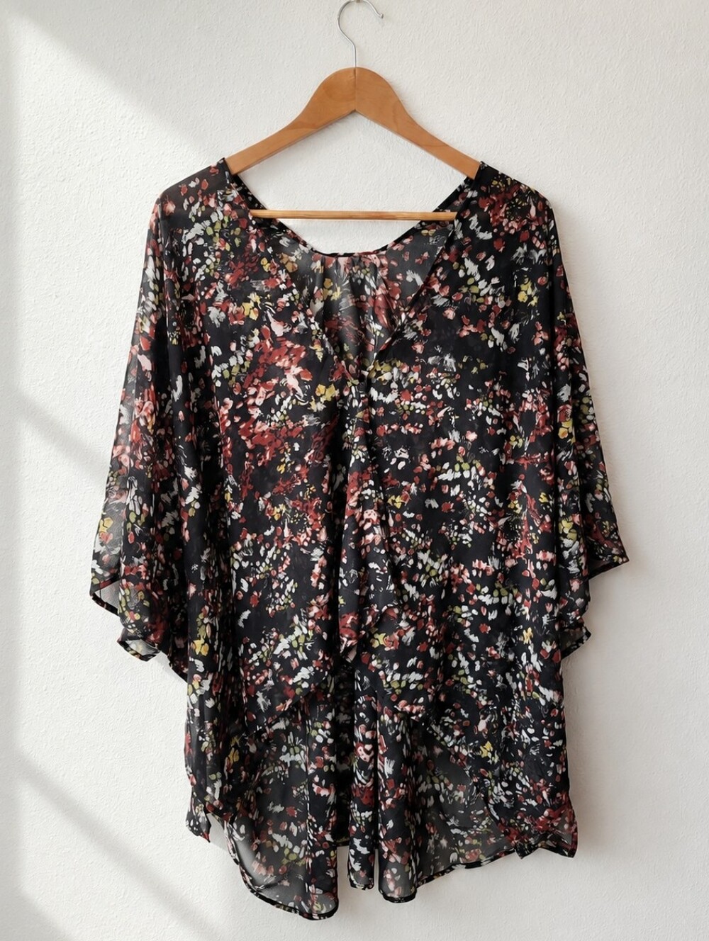 Sseko Recycled Chiffon Floral Kimono Blouse One Size Bohemian Festival Swim